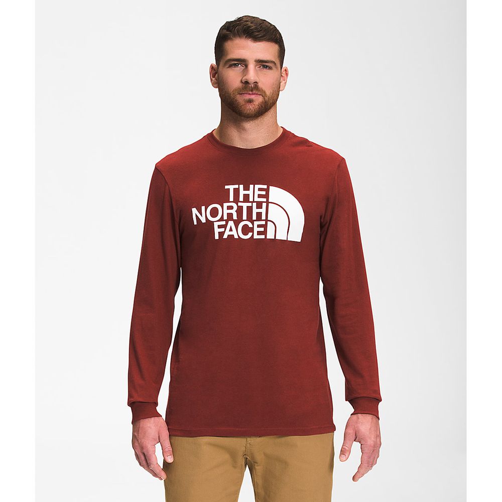 The North Face Long Sleeve Mens Australia - The North Face Long Sleeve Half Dome Red (TFH-319762)